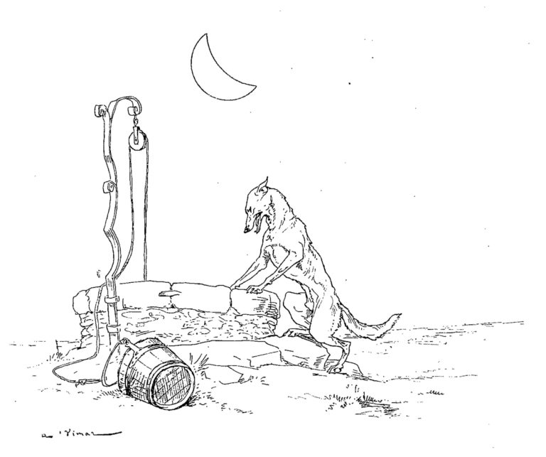 Le Loup et Le Renard de Jean de La Fontaine dans Les Fables - Illustration de Auguste Vimar - 1897