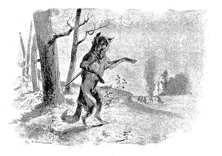 Le Loup et Les Bergers de Jean de La Fontaine dans Les Fables - Illustration de Auguste Vimar - 1897