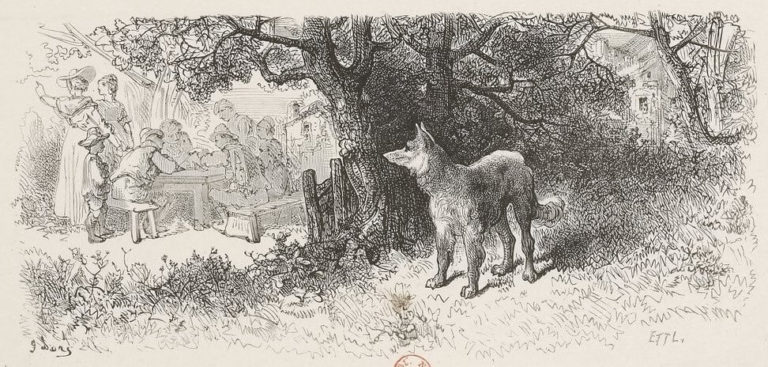 Le Loup et Les Bergers de Jean de La Fontaine dans Les Fables - Illustration de Gustave Doré - 1876