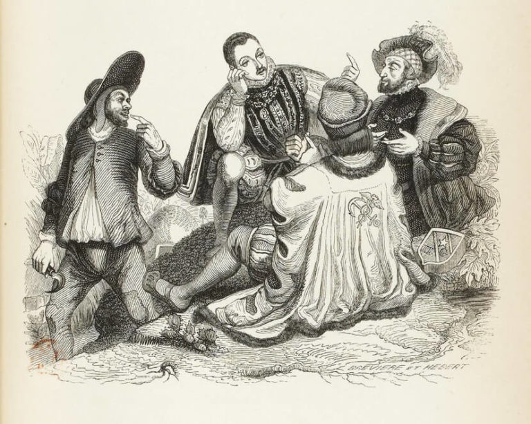 Le Marchand, Le Gentilhomme, Le Pâtre et Le Fils de Roi de Jean de La Fontaine dans Les Fables - Illustration de Grandville - 1840