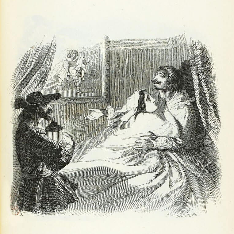 Le Mari, La Femme et Le Voleur de Jean de La Fontaine dans Les Fables - Illustration de Grandville - 1840