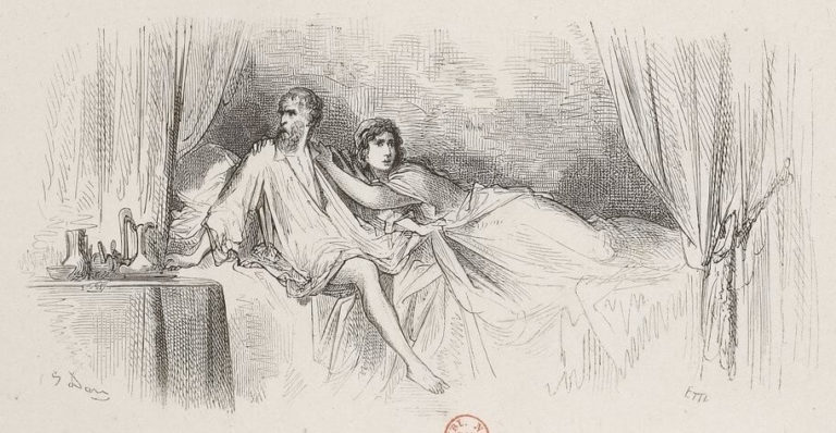 Le Mari, La Femme et Le Voleur de Jean de La Fontaine dans Les Fables - Illustration de Gustave Doré - BNF - 1876