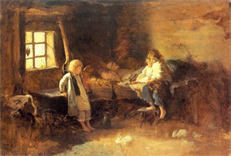 Les Étrennes Des Orphelins de Arthur Rimbaud dans Poésies Complètes - Peinture de Aleksander Kotsis - Mère est morte - 1867