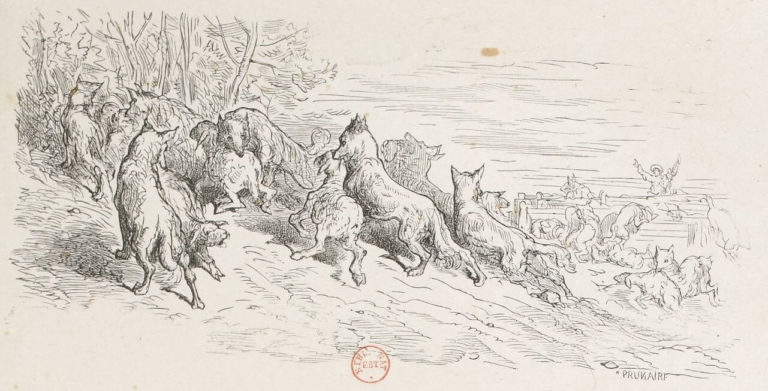 Les Loups et Les Brebis de Jean de La Fontaine dans Les Fables - Illustration de Gustave Doré - 1876
