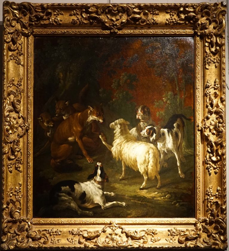 Les Loups et Les Brebis de Jean de La Fontaine dans Les Fables - Peinture anonyme - Non datée