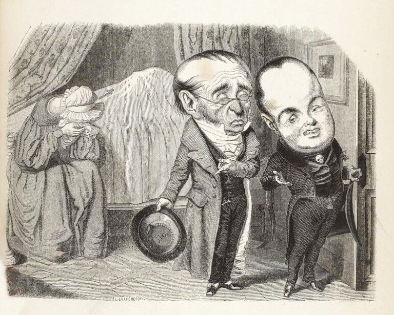Les Médecins de Jean de La Fontaine dans Les Fables - Illustration de Grandville - 1840