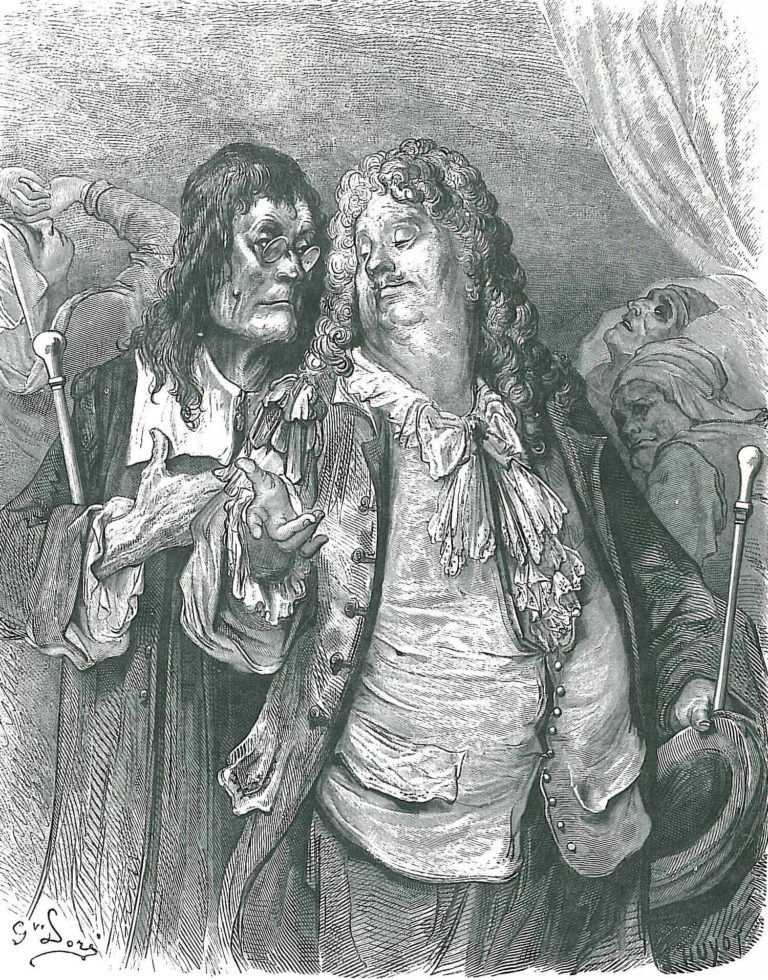 Les Médecins de Jean de La Fontaine dans Les Fables - Illustration de Gustave Doré - 1876