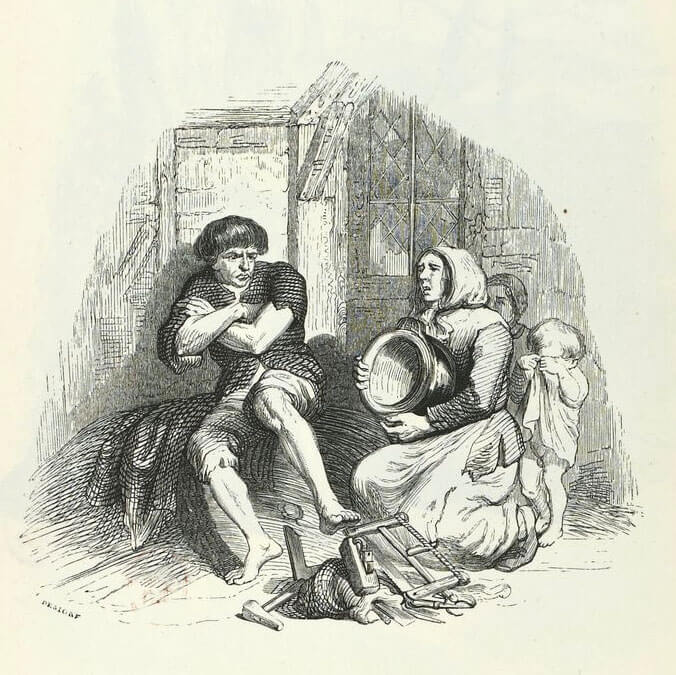 Les Membres et l’Estomac de Jean de La Fontaine dans Les Fables - Illustration de Grandville - 1840