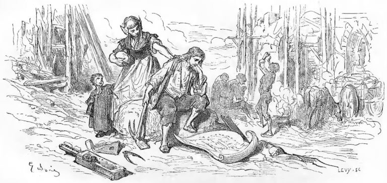 Les Membres et l’Estomac de Jean de La Fontaine dans Les Fables - Illustration de Gustave Doré - 1876