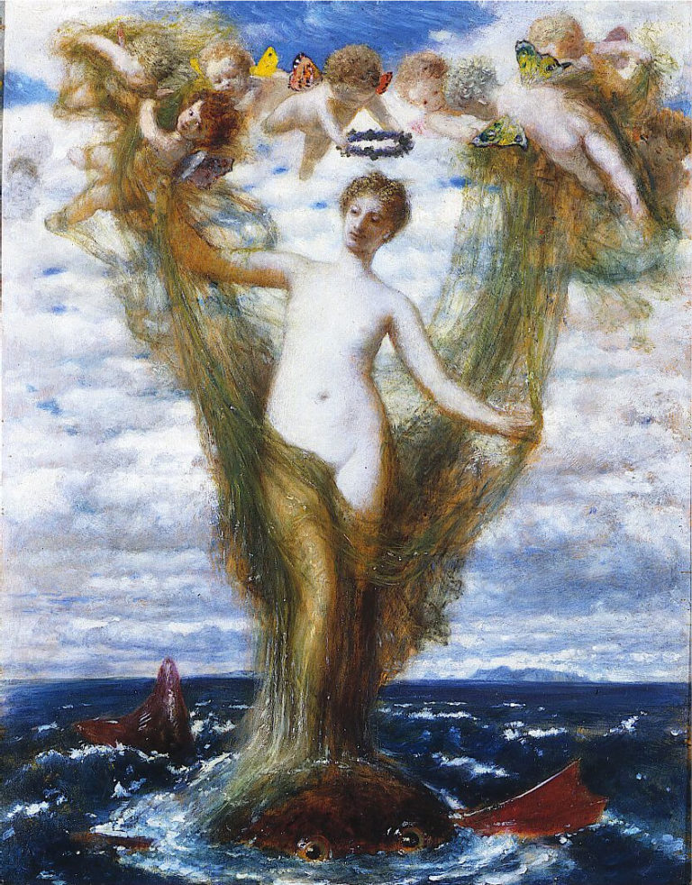 Vénus Anadyomène de Arthur Rimbaud dans Poésies Complètes - Peinture de Arnold Böcklin - Venus Anadyomene - 1872