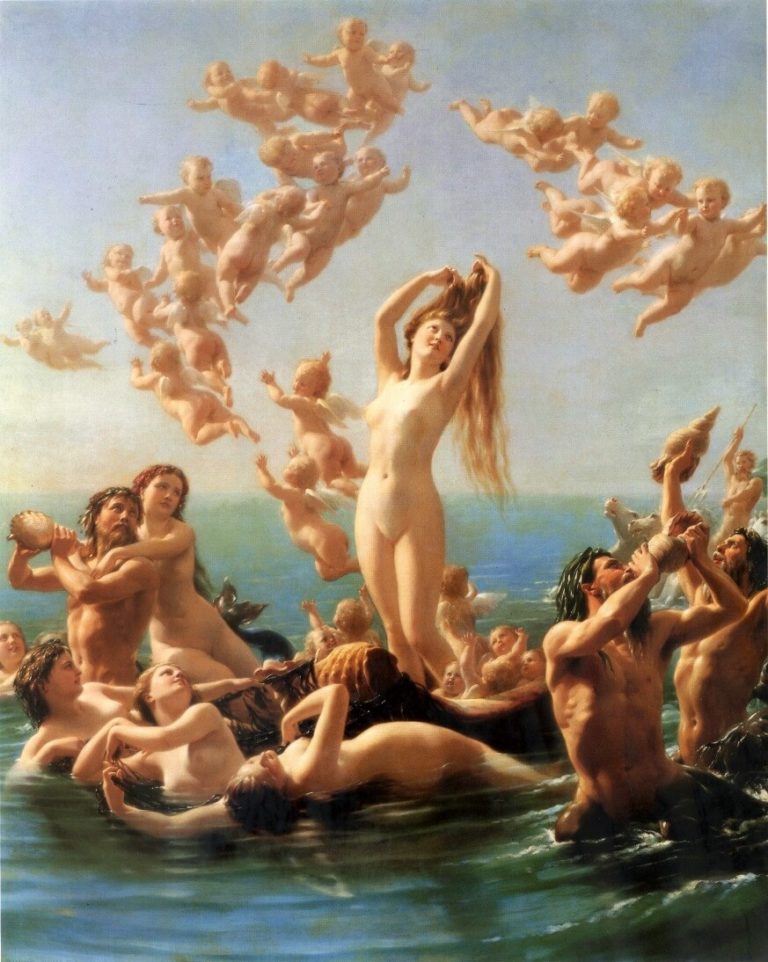 Vénus Anadyomène de Arthur Rimbaud dans Poésies Complètes - Peinture de Fritz Zuber-Buhler - La naissance de Vénus - 1877