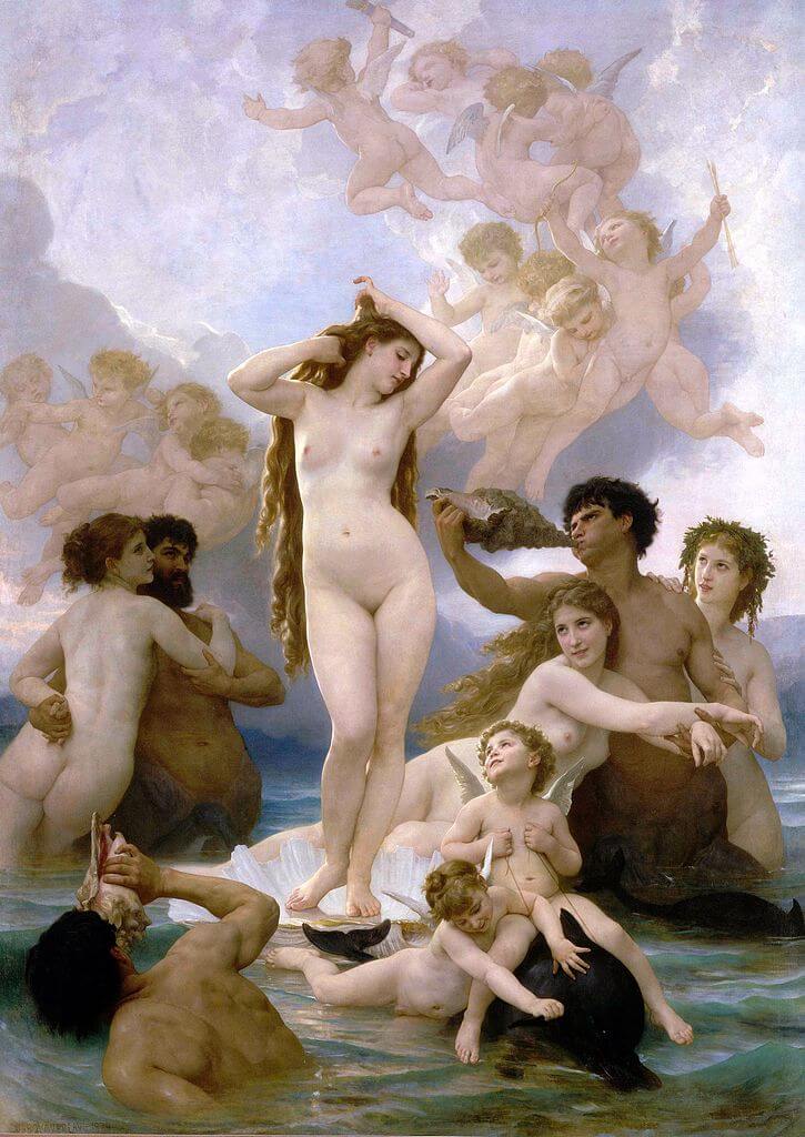 Vénus Anadyomène de Arthur Rimbaud dans Poésies Complètes - Peinture de William Bouguereau - La naissance de Vénus - 1879