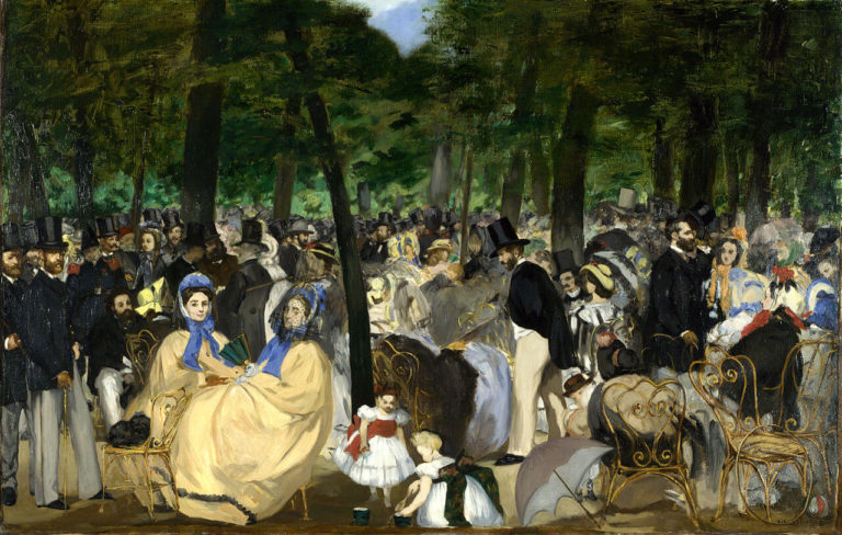 À La Musique de Arthur Rimbaud dans Poésies Complètes - Peinture de Édouard Manet - La musique aux Tuileries - 1862