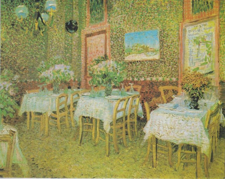 Au Cabaret-Vert de Arthur Rimbaud dans Poésies Complètes - Peinture de Vincent van Gogh - Intérieur d'un restaurant - 1887