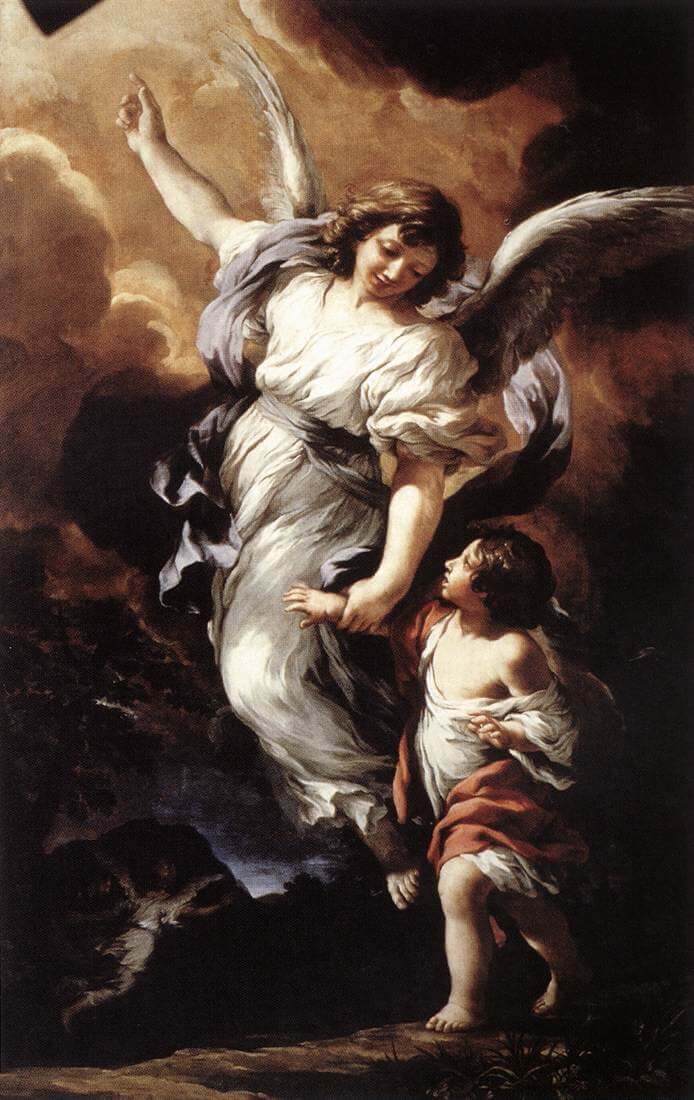 Aux Anges Qui Nous Voient de Victor Hugo dans Les Contemplations - Peinture de Pietro da Cortona - Ange gardien - 1656