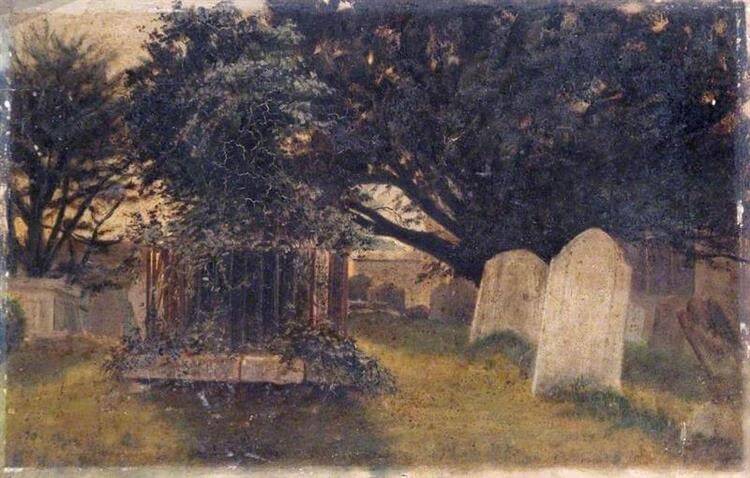 Claire de Victor Hugo dans Les Contemplations - Peinture de Laslett John Pott - Wordsworth's Grave - 1870