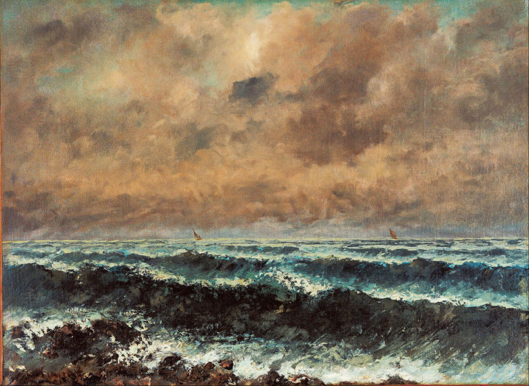 Éclaircie de Victor Hugo dans Les Contemplations - Peinture de Gustave Courbet - La mer en automne - 1867