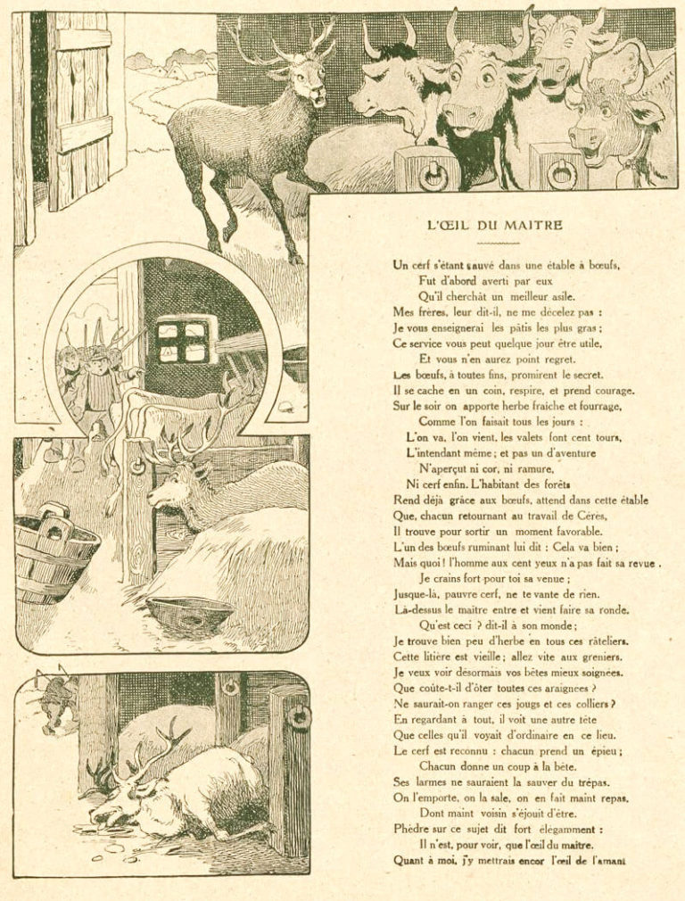 L'Œil Du Maître de Jean de La Fontaine dans Les Fables - Illustration de Benjamin Rabier - 1906