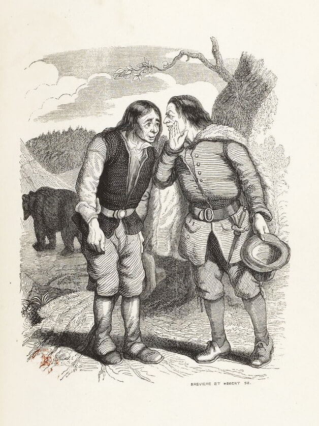 L’Ours et Les Deux Compagnons de Jean de La Fontaine dans Les Fables - Illustration de Grandville - 1840