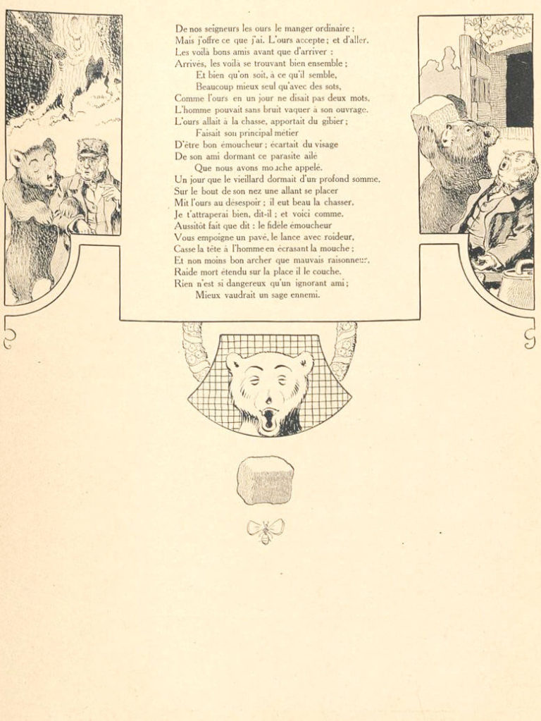 L’Ours et l’Amateur Des Jardins de Jean de La Fontaine dans Les Fables - Illustration de Benjamin Rabier - 2 sur 2 - 1906