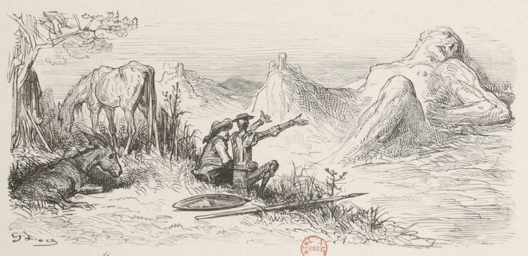 La Montagne Qui Accouche de Jean de La Fontaine dans Les Fables - Illustration de Gustave Doré - 1876