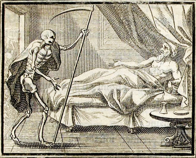 La Mort et Le Mourant de Jean de La Fontaine dans Les Fables - Illustration de François Chauveau - 1688