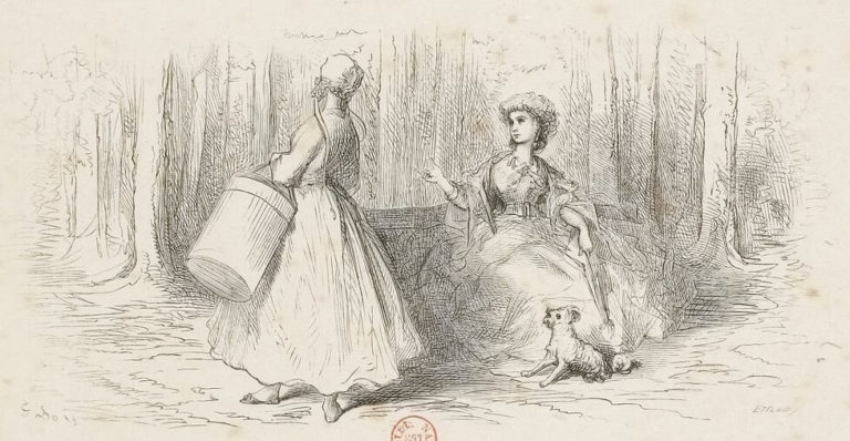 La Mouche et La Fourmi de Jean de La Fontaine dans Les Fables - Illustration de Gustave Doré - 1876