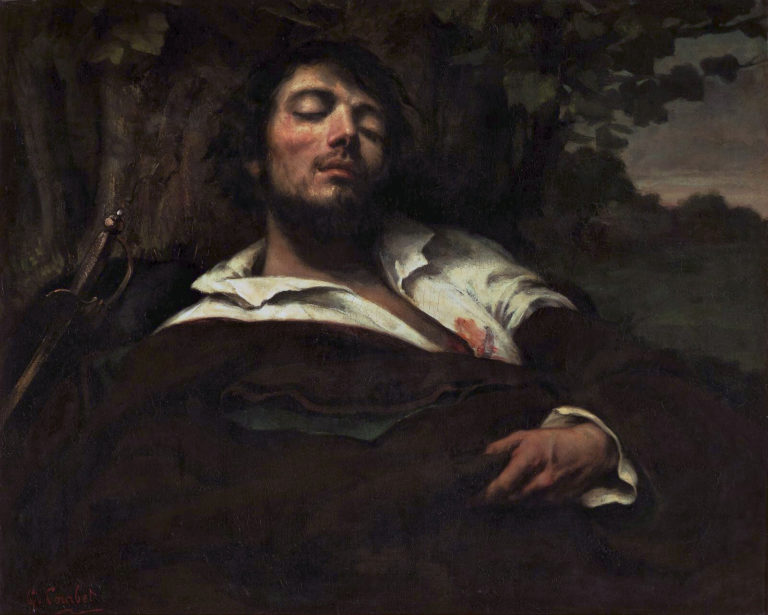 Le Dormeur du Val de Arthur Rimbaud dans Poésies Complètes - Peinture de Gustave Courbet - L'homme blessé - 1840