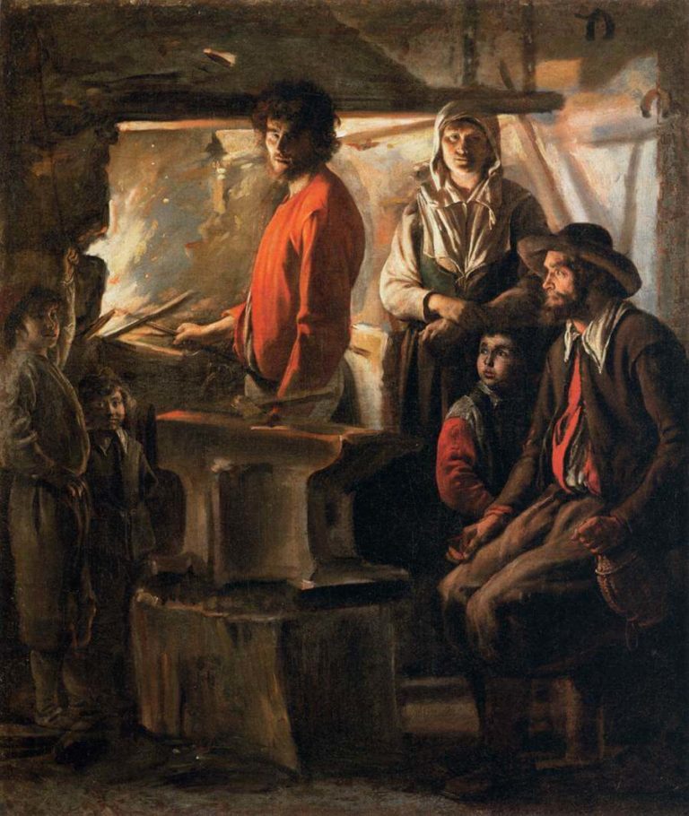 Le Forgeron de Arthur Rimbaud dans Poésies Complètes - Peinture de Louis Le Nain - Maréchal à sa forge - 1640