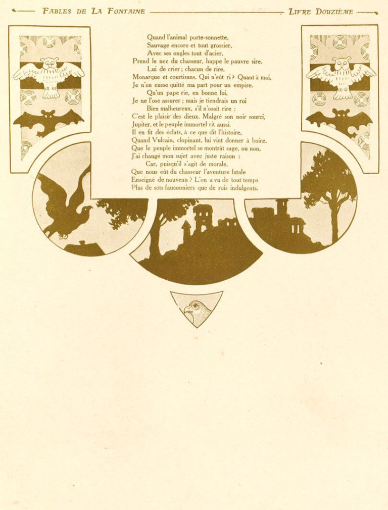 Le Milan, Le Roi et Le Chasseur de Jean de La Fontaine dans Les Fables - Illustration de Benjamin Rabier - 3 sur 3 - 1906