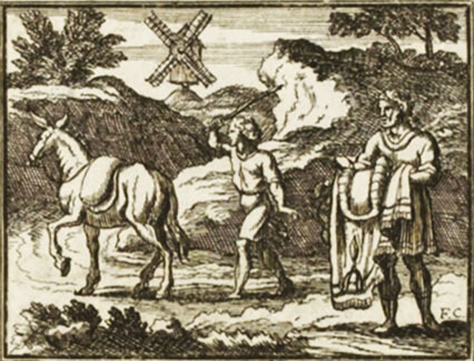 Le Mulet Se Vantant De Sa Généalogie de Jean de La Fontaine dans Les Fables - Illustration de François Chauveau - 1688