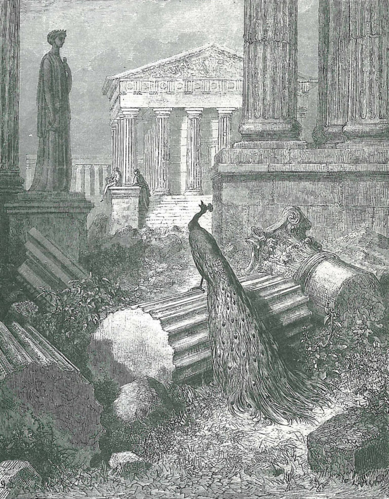 Le Paon Se Plaignant À Junon de Jean de La Fontaine dans Les Fables - Illustration de Gustave Doré - 1876