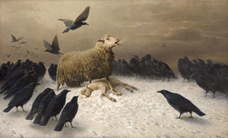 Les Corbeaux de Arthur Rimbaud dans Poésies Complètes - Peinture de August Friedrich Schenk - Angoisses - 1878