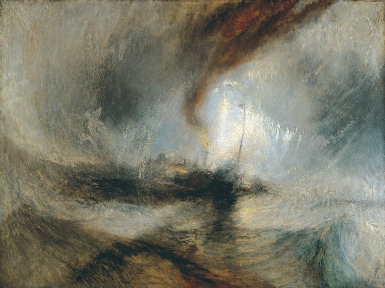 Marine de Paul Verlaine dans Poèmes Saturniens - Peinture de Joseph Mallord William Turner - Tempête de neige en mer - 1842