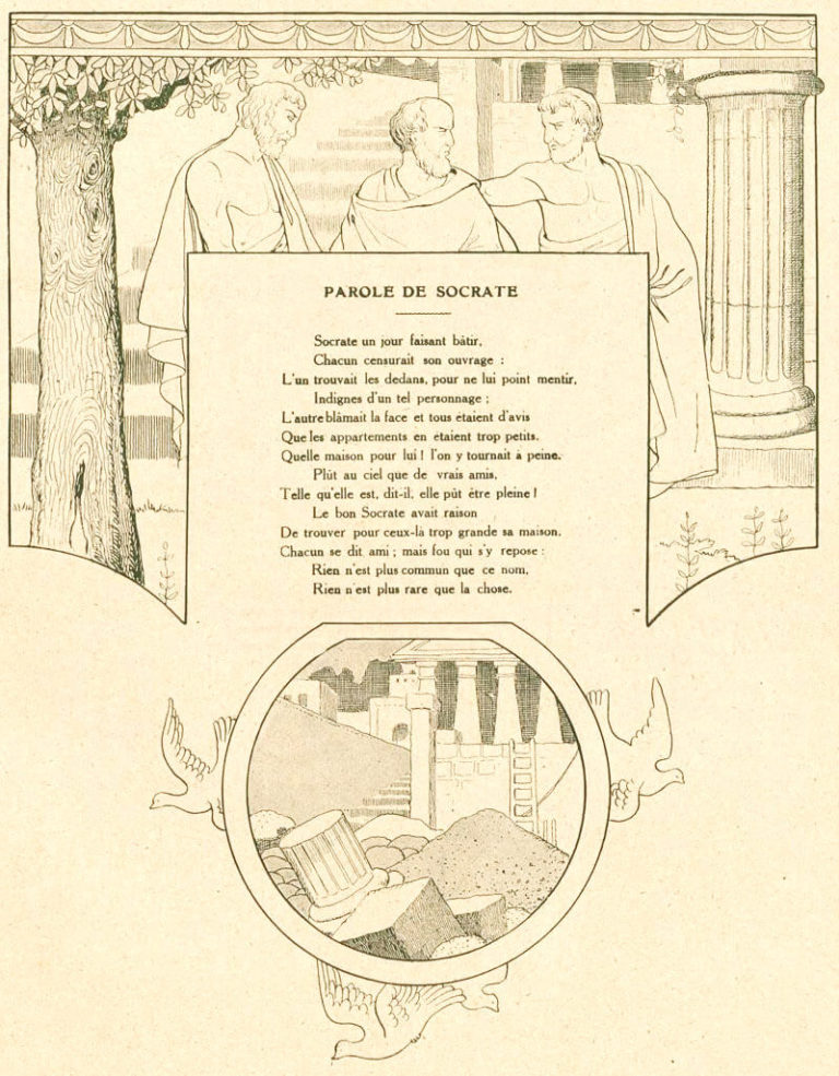 Parole de Socrate de Jean de La Fontaine dans Les Fables - Illustration de Benjamin Rabier - 1906