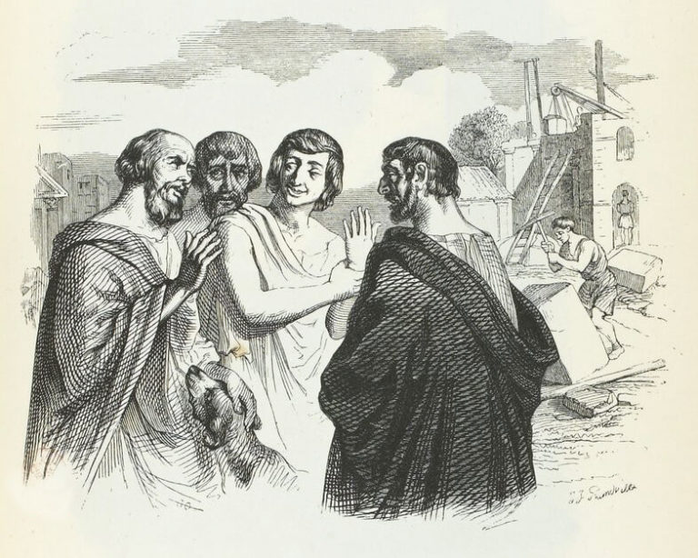 Parole de Socrate de Jean de La Fontaine dans Les Fables - Illustration de Grandville - 1840