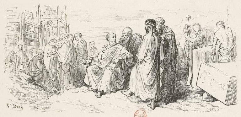 Parole de Socrate de Jean de La Fontaine dans Les Fables - Illustration de Gustave Doré - BNF - 1876