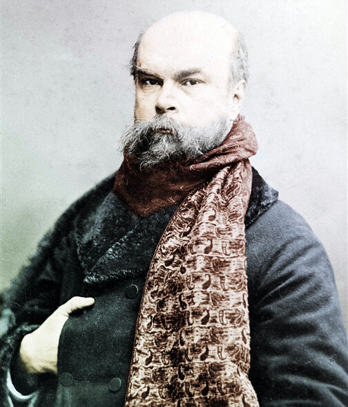 Paul Verlaine - Photographie par Otto Wegener - Portrait de Paul Verlaine - Colorisé - 1893
