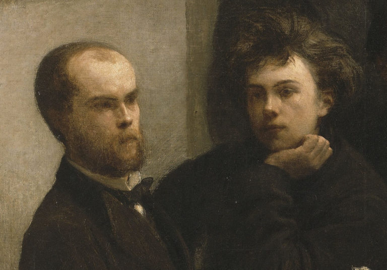 Paul Verlaine - Recadrage d'une peinture de Henri Fantin-Latour - Coin de table - Paul Verlaine et Arthur Rimbaud - 1872