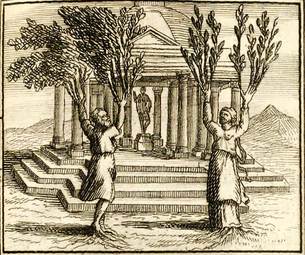 Philémon et Baucis de Jean de La Fontaine dans Les Fables - Illustration de François Chauveau - 1688
