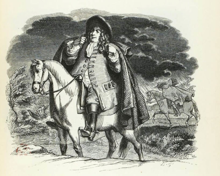 Phœbus et Borée de Jean de La Fontaine dans Les Fables - Illustration de Grandville - 1840