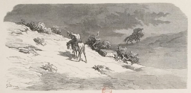 Phœbus et Borée de Jean de La Fontaine dans Les Fables - Illustration de Gustave Doré - 1876