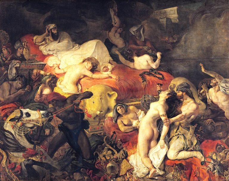 Résignation de Paul Verlaine dans Poèmes Saturniens - Peinture de Eugène Delacroix - La mort de Sardanapale - 1827