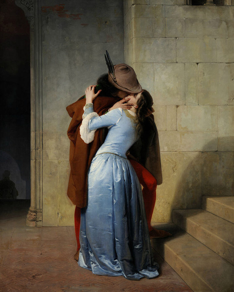 Il Bacio de Paul Verlaine dans Poèmes Saturniens - Peinture de Francesco Hayez - Le baiser - 1859