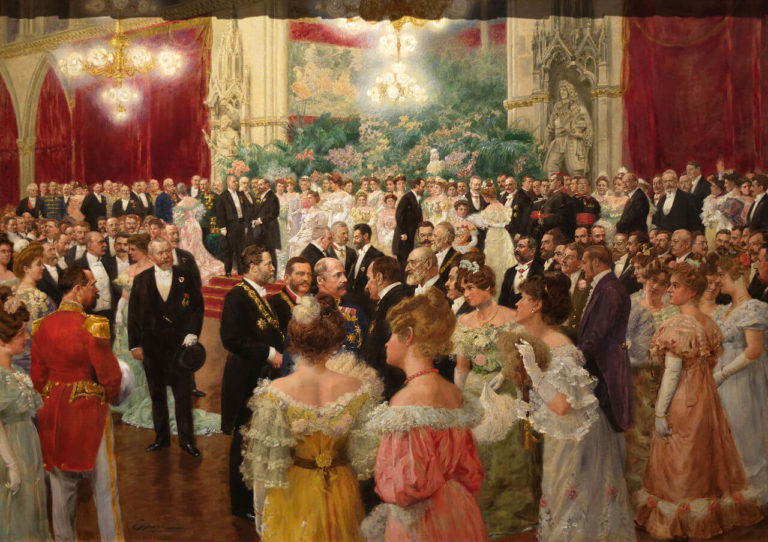 Initium de Paul Verlaine dans Poèmes Saturniens - Peinture de Wilhelm Gause - Bal à l'hotel de ville de Vienne - 1904