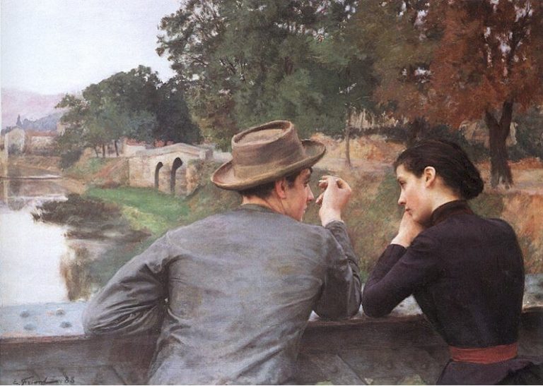 Jeune Ménage de Arthur Rimbaud dans Poésies Complètes - Peinture de Émile Friant - Les amoureux - 1888