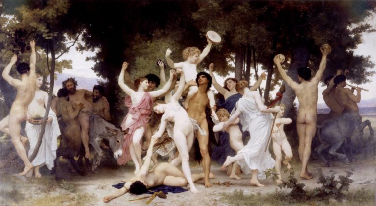 Jeunesse de Arthur Rimbaud dans Poésies Complètes - Peinture de William Bouguereau - La jeunesse de Bacchus - 1884
