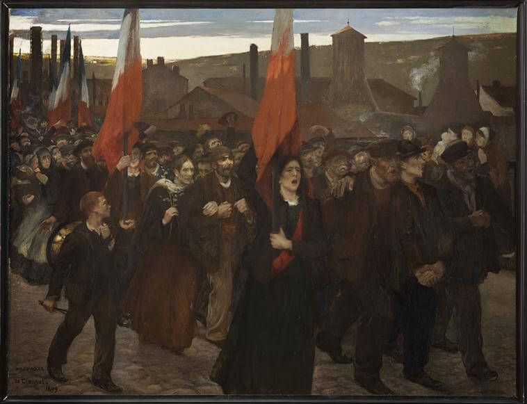 L’Art Et Le Peuple de Victor Hugo dans Les Châtiments - Peinture de Jules Adler - La grève au Creusot - 1899