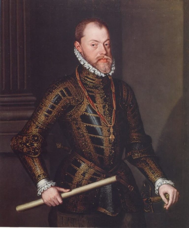 La Mort de Philippe II de Paul Verlaine dans Poèmes Saturniens - Peinture de Alonso Sanchez Coello - Philippe II d'Espagne en armure - 1570