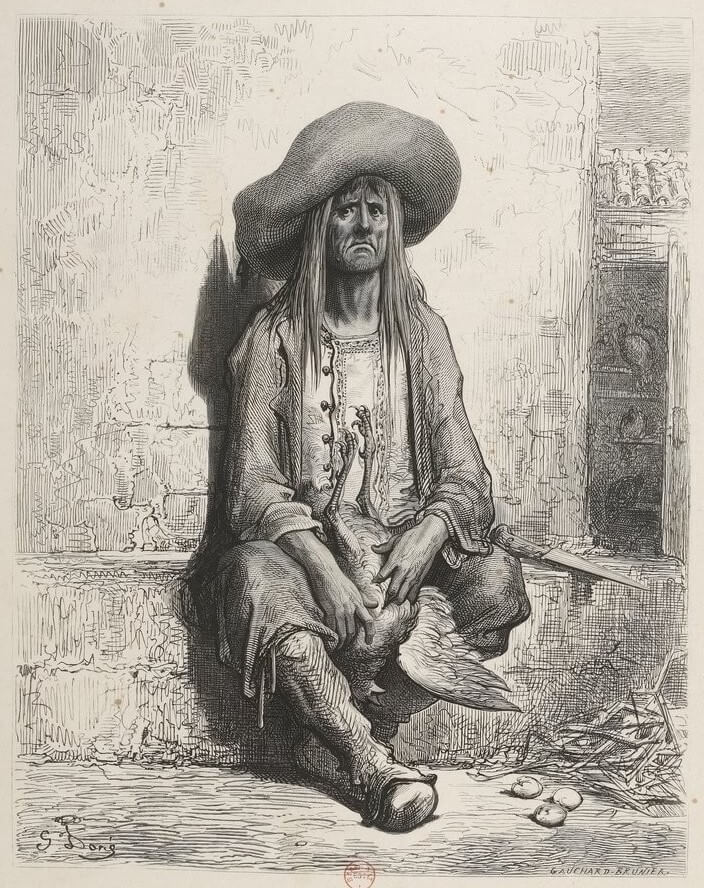 La Poule Aux Œufs d’Or de Jean de La Fontaine dans Les Fables - Illustration de Gustave Doré - BNF - 1 - 1876